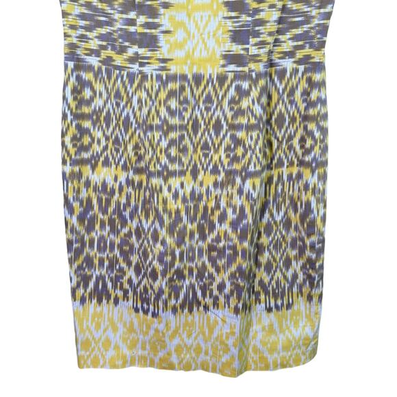 Adrianna Papell Ikat Print Sheath Dress Women's 6 Scoop Neck Career Feminine - Picture 4 of 13